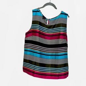 Talbots Striped Sleeveless Top Blouse Multicolor large L